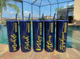 Personalized Tumbler with Straw, 20 oz custom tumbler, bridesmaid cups, bachelorette party cups, Destination Pineapple