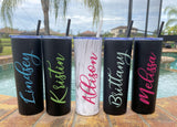 Personalized Tumbler with Straw, 20 oz custom tumbler, bridesmaid cups, bachelorette party cups, Destination Pineapple