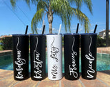 Personalized Tumbler with Straw, 20 oz custom tumbler, bridesmaid cups, bachelorette party cups, Destination Pineapple