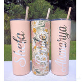 Personalized Tumbler with Straw, 20 oz custom tumbler, bridesmaid cups, bachelorette party cups, Destination Pineapple