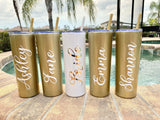 Personalized Tumbler with Straw, 20 oz custom tumbler, bridesmaid cups, bachelorette party cups, Destination Pineapple