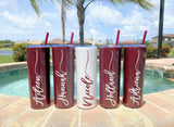 Personalized Tumbler with Straw, 20 oz custom tumbler, bridesmaid cups, bachelorette party cups, Destination Pineapple