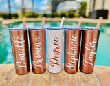Personalized Tumbler with Straw, 20 oz custom tumbler, bridesmaid cups, bachelorette party cups, Destination Pineapple