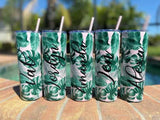Personalized Tumbler with Straw, 20 oz custom tumbler, bridesmaid cups, bachelorette party cups, Destination Pineapple
