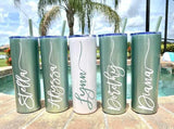 Personalized Tumbler with Straw, 20 oz custom tumbler, bridesmaid cups, bachelorette party cups, Destination Pineapple