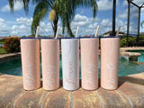Personalized Tumbler with Straw, 20 oz custom tumbler, bridesmaid cups, bachelorette party cups, Destination Pineapple