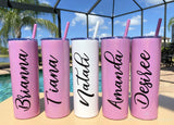 Personalized Tumbler with Straw, 20 oz custom tumbler, bridesmaid cups, bachelorette party cups, Destination Pineapple