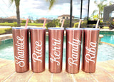 Personalized Tumbler with Straw, 20 oz custom tumbler, bridesmaid cups, bachelorette party cups, Destination Pineapple