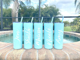Personalized Tumbler with Straw, 20 oz custom tumbler, bridesmaid cups, bachelorette party cups, Destination Pineapple